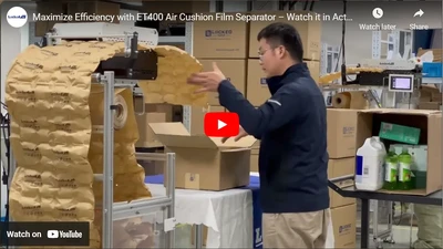 Optimisez votre efficacité avec le séparateur de film à coussin d'air ET400 – Regardez-le en action !